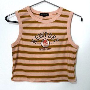 Social Scene Newport Striped Cropped Tank Top